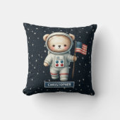 Baby Boy Coussin avec Space Teddy Bear Nom personn (Recto)
