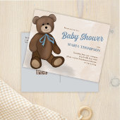 Baby Boy Cute Blue Douche Invitations