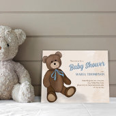 Baby Boy Cute Blue Douche Invitations