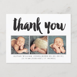 Baby Boy Dank u 3 Foto Lijst Briefkaart