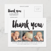 Baby Boy Dank u 3 Foto Lijst Briefkaart (Voorkant / Achterkant)