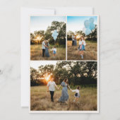 Baby Boy de Noël Faire-part Bleu Bow (Dos)