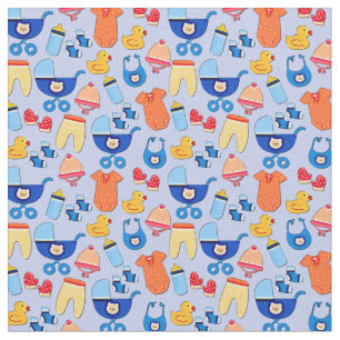 Baby Boy Design op Blue Stof