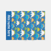 Baby Boy Dinosaurus Patroon Fleece Deken (Voorkant (Horizontaal))