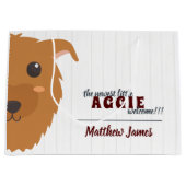 Baby Boy Dog Maroon Groot Cadeauzakje (Voorkant)