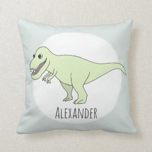 Baby Boy Doodle T-Rex Dinosaur met de naam Nursery Kussen