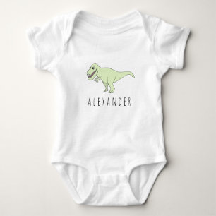 Baby Boy Doodle T-Rex Dinosaur met naam Romper