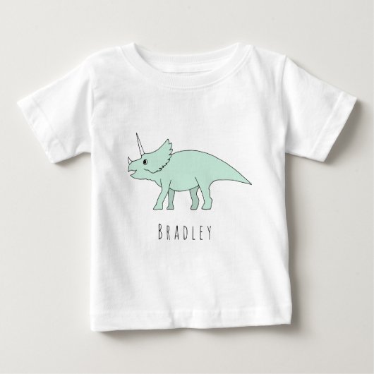 Baby Boy Doodle Triceratops Dinosaurus met naam (Voorkant)