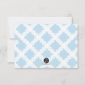 Baby Boy Doop Doop Blauw Wit Dank U Bedankkaart (Achterkant)