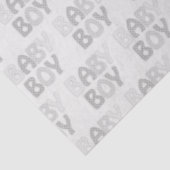 Baby Boy Dotty Letters Grijs Tissuepapier (Detail)