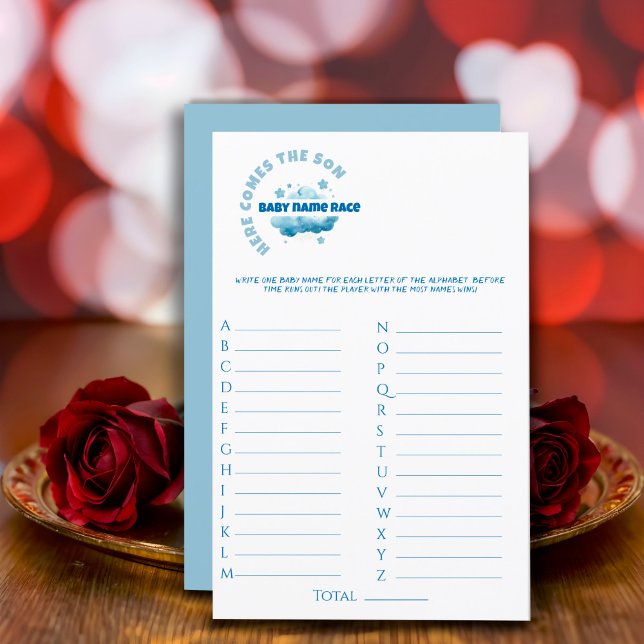 Baby boy douche bleu aquarelle Jeu Papier à lettre (Créateur téléchargé)