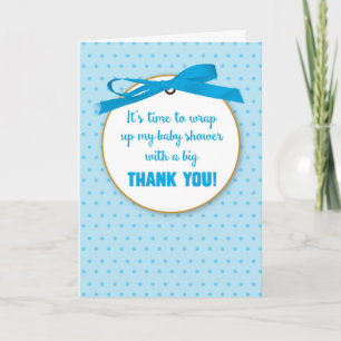 Baby Boy Douche Cadeau Merci bleu ruban numérique