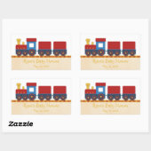 Baby Boy Douche: Gele, Rode & Blauwe Trein Rechthoekige Sticker (Vel)