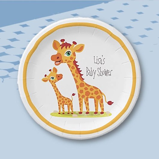 Baby Boy Douche Giraffe Papier partij Bord
