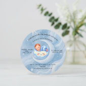 Baby Boy Douche Invitation Lune Étoiles Aquarelle (Debout devant)