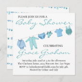 Baby Boy Douche invitation Vêtements en ligne (Devant / Derrière)