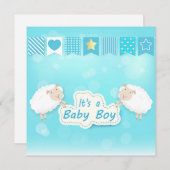 Baby boy douche met Sheep (Voorkant / Achterkant)