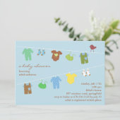 Baby Boy Douche Platte uitnodiging (Staand voorkant)