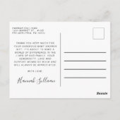 Baby Boy Douche Retro Carriage Blue Gold Dank u Briefkaart (Achterkant)