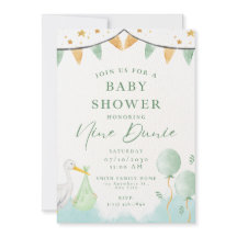 Baby Boy Douche Uitnodiging Ballon Dier