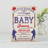 Baby Boy Douche Uitnodiging,  Honkbal Kaart (Staand voorkant)