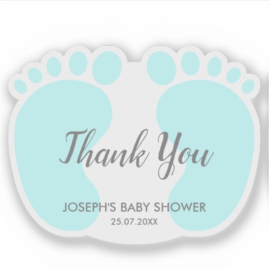 Baby Boy-douchefeest wil je bedanken Sticker (Voorkant)