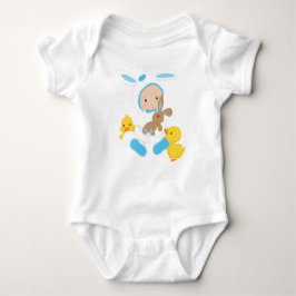 BABY BOY DRESSED AS WHITE EASTER BUNNY ROMPER