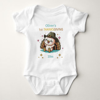 Baby Boy Eerste Thanksgiving Aangepaste Naam Jaar Romper
