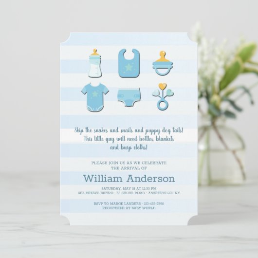 Baby Boy Elements Shower Invitation (Debout devant)