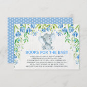 Baby Boy Elephant Blue Floral Apportez une carte d (Devant / Derrière)