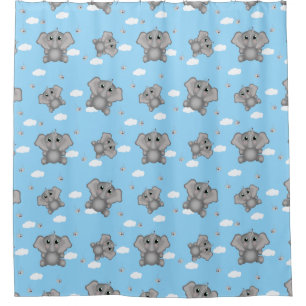 Baby Boy Elephant Douchegordijn