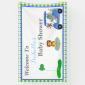 Baby Boy Elephant & Monkey Shower Spandoek (Verticaal)
