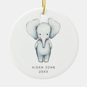 Baby Boy Elephant Personalized Cute Custom Keramisch Ornament
