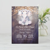 Baby Boy Elephant Rustique Baby shower Invitation (Debout devant)