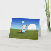 Baby Boy en Uil Verjaardag Kaart