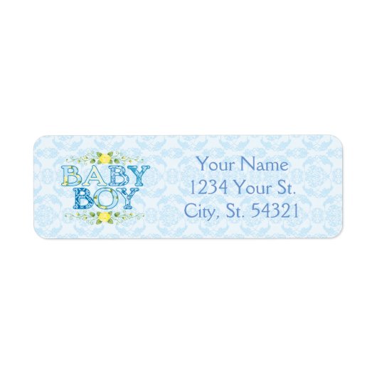 Baby Boy, Étiquettes de adresse Baby showers (Devant)