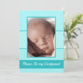Baby Boy être mon Godparent Invitation (Debout devant)