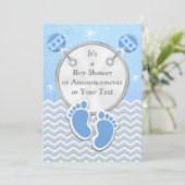 Baby Boy Faire-part Cartes Baby shower Invitation (Debout devant)