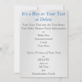 Baby Boy Faire-part Cartes Baby shower Invitation (Dos)