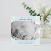 Baby Boy Faire-part de naissance - Floral Corners (Debout devant)