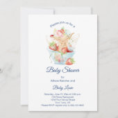 Baby Boy Fairy in Blue Teacup Baby shower Kaart (Voorkant)