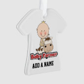 Baby Boy Farmer met Koe Ornament (voorkant)