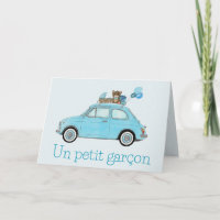 Baby Boy Fiat 500 Franse Gefeliciteerd