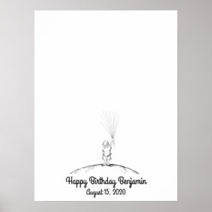 Baby Boy Fingerprint ballon Poster