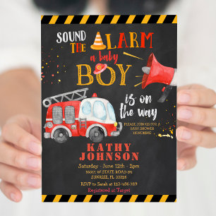 Baby Boy Fire Truck Baby shower Geluid alarm Kaart