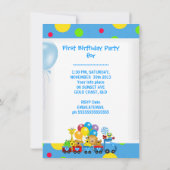 Baby Boy First Birthday 1st Train Blue Kaart (Achterkant)