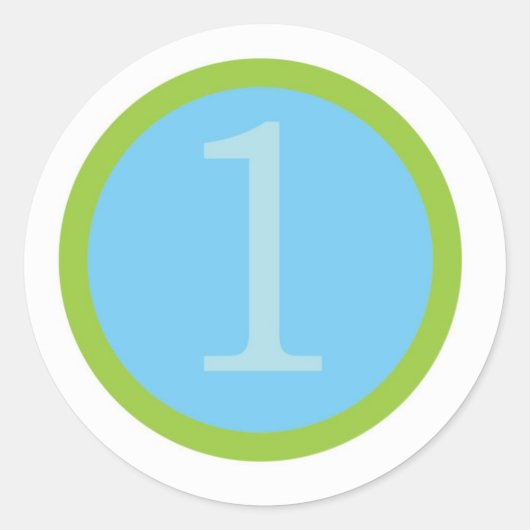 Baby Boy First Brithday Ronde Sticker (Voorkant)