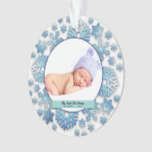 Baby Boy First Christmas Photo Snowflakes (devant)