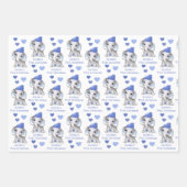 Baby Boy First KerstBlue Elephant Personaliseren Inpakpapier Vel (Voorkant 3)