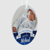 Baby Boy First Kerstfoto Ornament (voorkant)